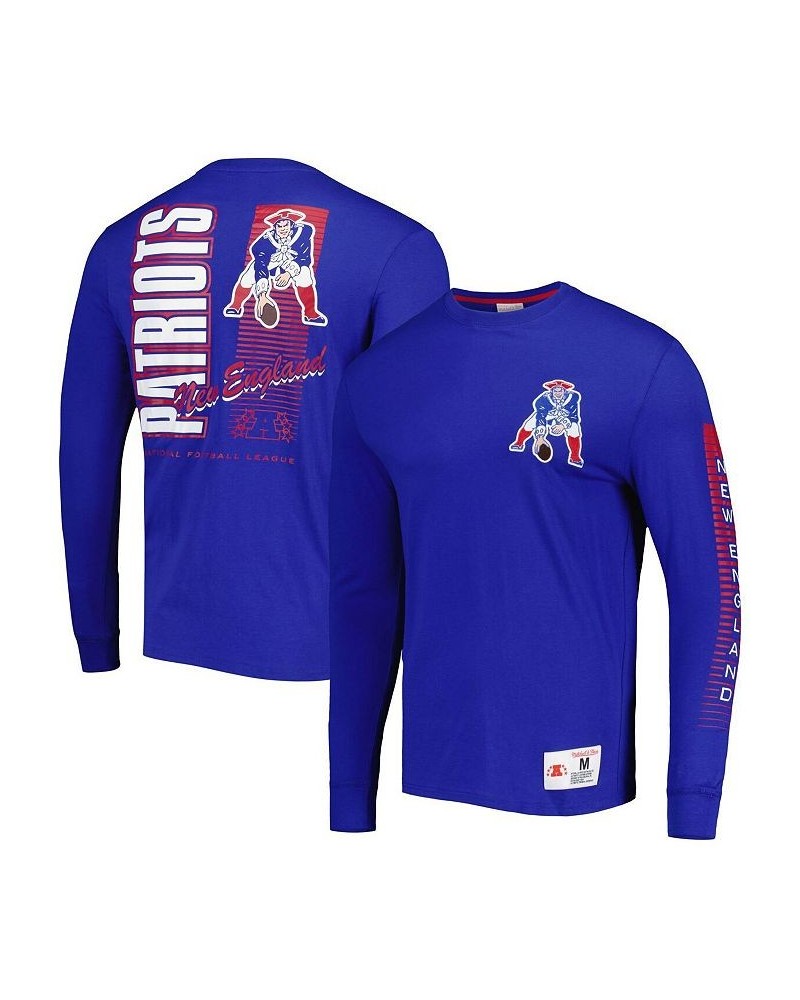 Men's Royal New England Patriots Gridiron Classics Fashion Long Sleeve T-shirt $36.75 T-Shirts