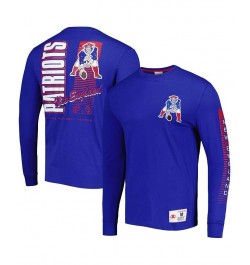 Men's Royal New England Patriots Gridiron Classics Fashion Long Sleeve T-shirt $36.75 T-Shirts