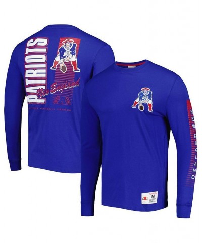 Men's Royal New England Patriots Gridiron Classics Fashion Long Sleeve T-shirt $36.75 T-Shirts