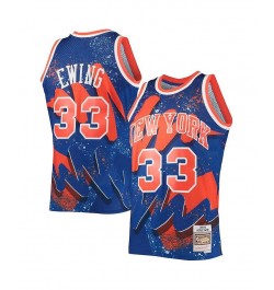 Men's Patrick Ewing Blue New York Knicks Hardwood Classics 1991 Hyper Hoops Swingman Jersey $51.24 Jersey