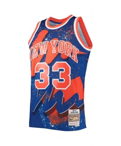 Men's Patrick Ewing Blue New York Knicks Hardwood Classics 1991 Hyper Hoops Swingman Jersey $51.24 Jersey