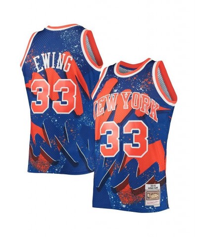 Men's Patrick Ewing Blue New York Knicks Hardwood Classics 1991 Hyper Hoops Swingman Jersey $51.24 Jersey