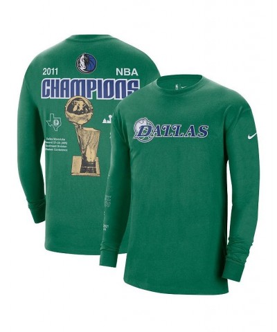 Men's Green Dallas Mavericks 2021/22 City Edition Courtside Heavyweight Moments Long Sleeve T-shirt $22.35 T-Shirts