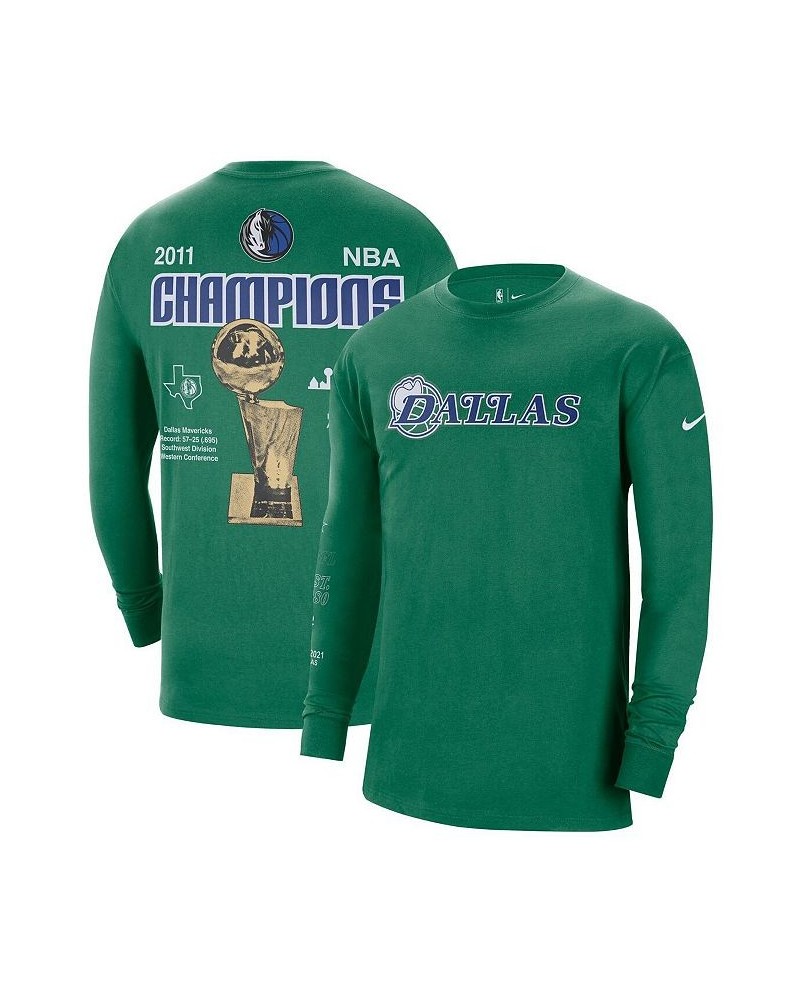 Men's Green Dallas Mavericks 2021/22 City Edition Courtside Heavyweight Moments Long Sleeve T-shirt $22.35 T-Shirts