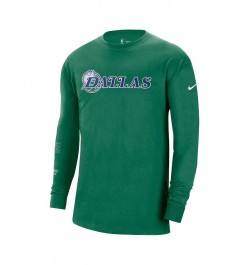 Men's Green Dallas Mavericks 2021/22 City Edition Courtside Heavyweight Moments Long Sleeve T-shirt $22.35 T-Shirts