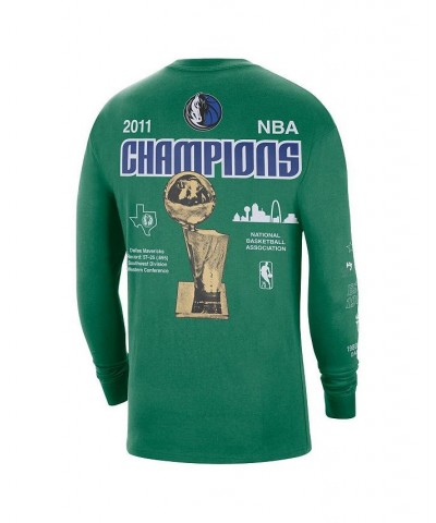 Men's Green Dallas Mavericks 2021/22 City Edition Courtside Heavyweight Moments Long Sleeve T-shirt $22.35 T-Shirts