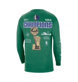 Men's Green Dallas Mavericks 2021/22 City Edition Courtside Heavyweight Moments Long Sleeve T-shirt $22.35 T-Shirts