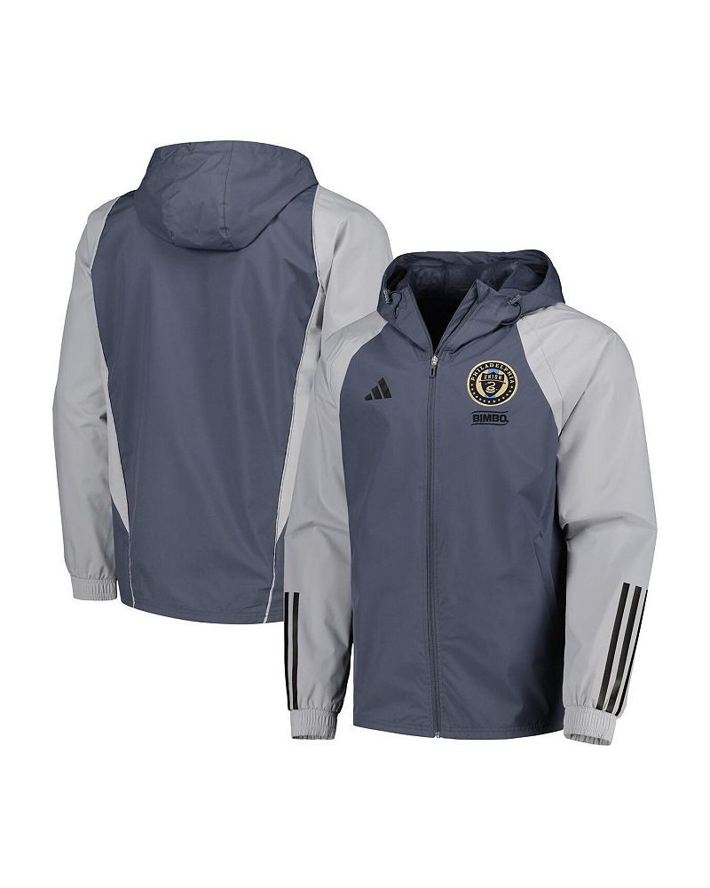 Men's Charcoal Philadelphia Union All-Weather Raglan Hoodie Full-Zip Jacket $46.80 Jackets