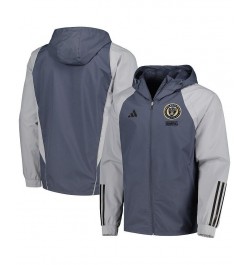 Men's Charcoal Philadelphia Union All-Weather Raglan Hoodie Full-Zip Jacket $46.80 Jackets