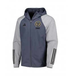 Men's Charcoal Philadelphia Union All-Weather Raglan Hoodie Full-Zip Jacket $46.80 Jackets