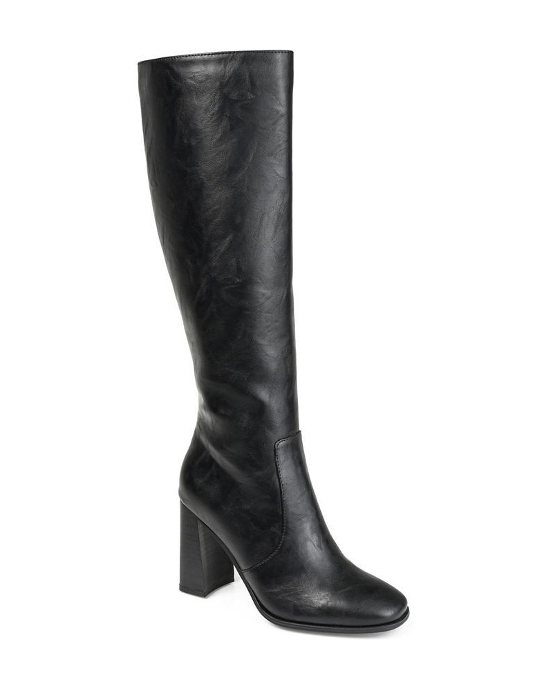 Women's Karima Extra Wide Calf Boots Black $60.20 Shoes