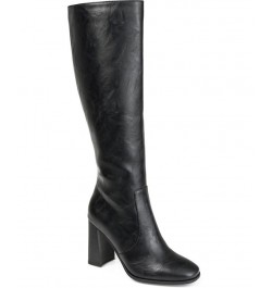 Women's Karima Extra Wide Calf Boots Black $60.20 Shoes