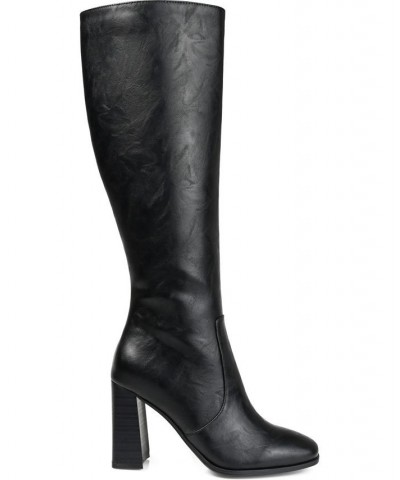 Women's Karima Extra Wide Calf Boots Black $60.20 Shoes