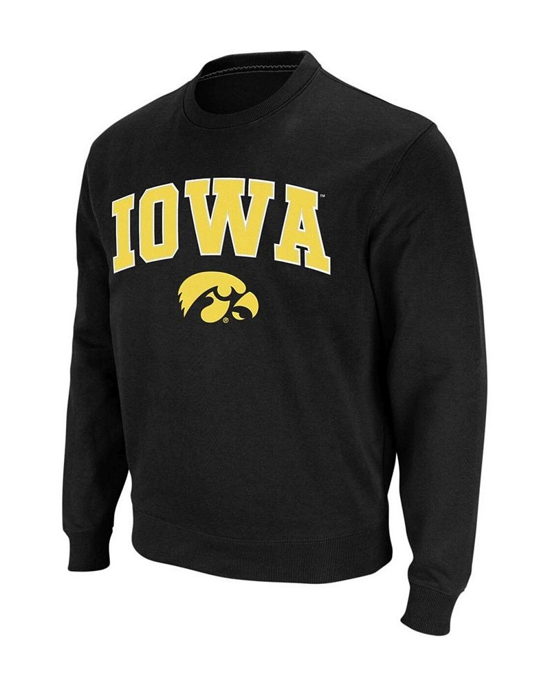 Men's Black Iowa Hawkeyes Arch Logo Crew Neck Sweatshirt $31.79 Sweatshirt