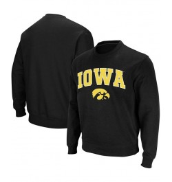 Men's Black Iowa Hawkeyes Arch Logo Crew Neck Sweatshirt $31.79 Sweatshirt