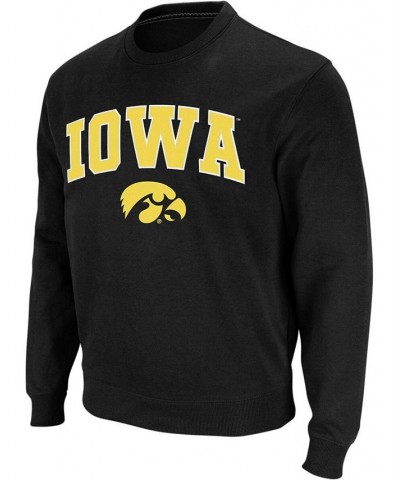 Men's Black Iowa Hawkeyes Arch Logo Crew Neck Sweatshirt $31.79 Sweatshirt