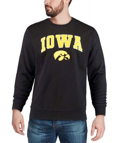 Men's Black Iowa Hawkeyes Arch Logo Crew Neck Sweatshirt $31.79 Sweatshirt