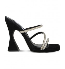 Women's Libbie Embellished Dress Sandals Black $31.42 Shoes