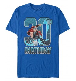 Men's Marvel Thor 30th Birthday Short Sleeve T-Shirt Blue $17.15 T-Shirts