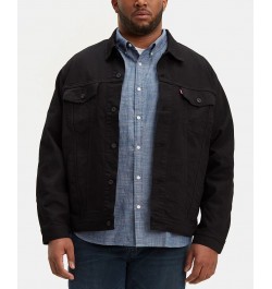 Men's Big & Tall Stretch Denim Trucker Jacket Black $39.60 Jackets