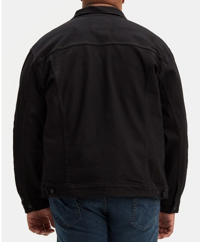 Men's Big & Tall Stretch Denim Trucker Jacket Black $39.60 Jackets