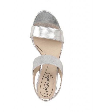 Aloha Ankle Strap Sandals Silver $38.70 Shoes