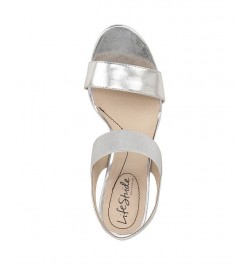 Aloha Ankle Strap Sandals Silver $38.70 Shoes