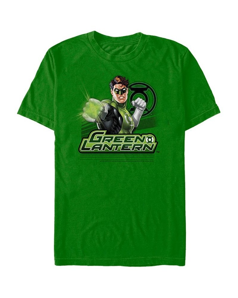 Dc Men's Green Lantern Punching Pose Short Sleeve T-Shirt $16.45 T-Shirts