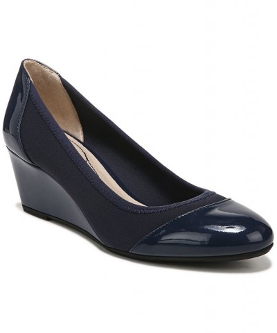 Juliana Stretch Wedge Pumps Blue $43.34 Shoes