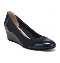 Juliana Stretch Wedge Pumps Blue $43.34 Shoes