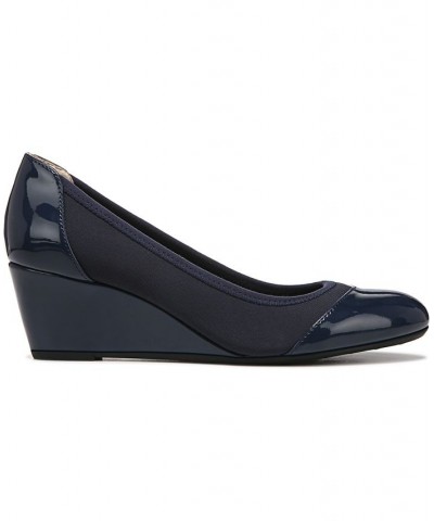 Juliana Stretch Wedge Pumps Blue $43.34 Shoes