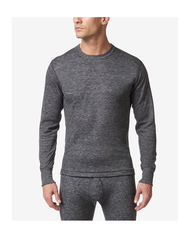 Men's 2 Layer Merino Wool Blend Long Sleeve Undershirt Gray $29.07 Undershirt