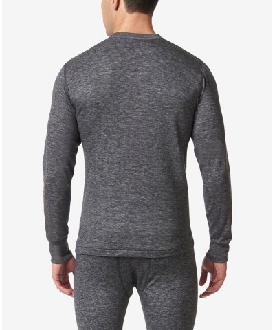 Men's 2 Layer Merino Wool Blend Long Sleeve Undershirt Gray $29.07 Undershirt