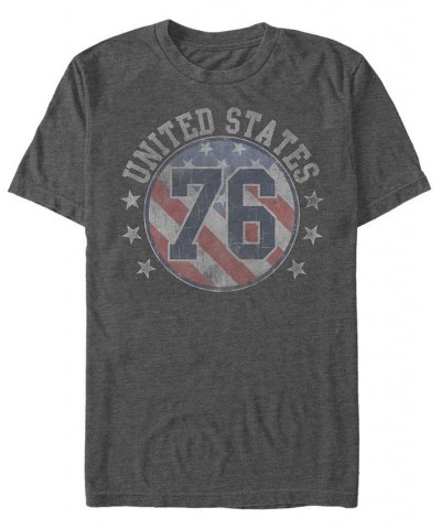 Men's United States Short Sleeve Crew T-shirt Gray $18.89 T-Shirts