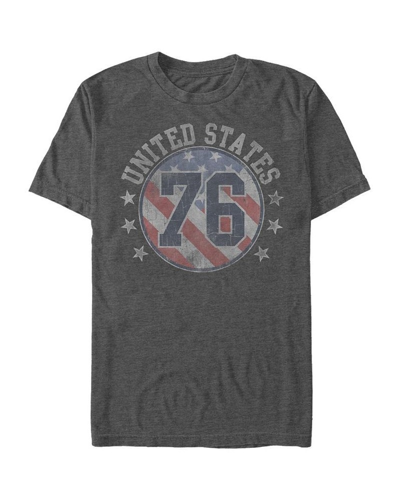 Men's United States Short Sleeve Crew T-shirt Gray $18.89 T-Shirts