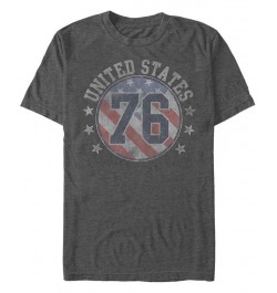 Men's United States Short Sleeve Crew T-shirt Gray $18.89 T-Shirts