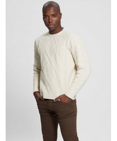 Men's Cable-Knit Long Sleeves Sweater Tan/Beige $54.00 Sweaters