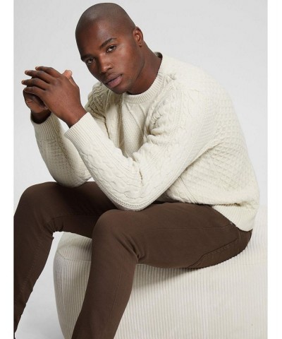 Men's Cable-Knit Long Sleeves Sweater Tan/Beige $54.00 Sweaters