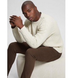 Men's Cable-Knit Long Sleeves Sweater Tan/Beige $54.00 Sweaters