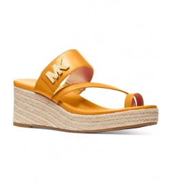 Women's Jilly Espadrille Platform Wedge Slide Sandals Yellow $54.74 Shoes