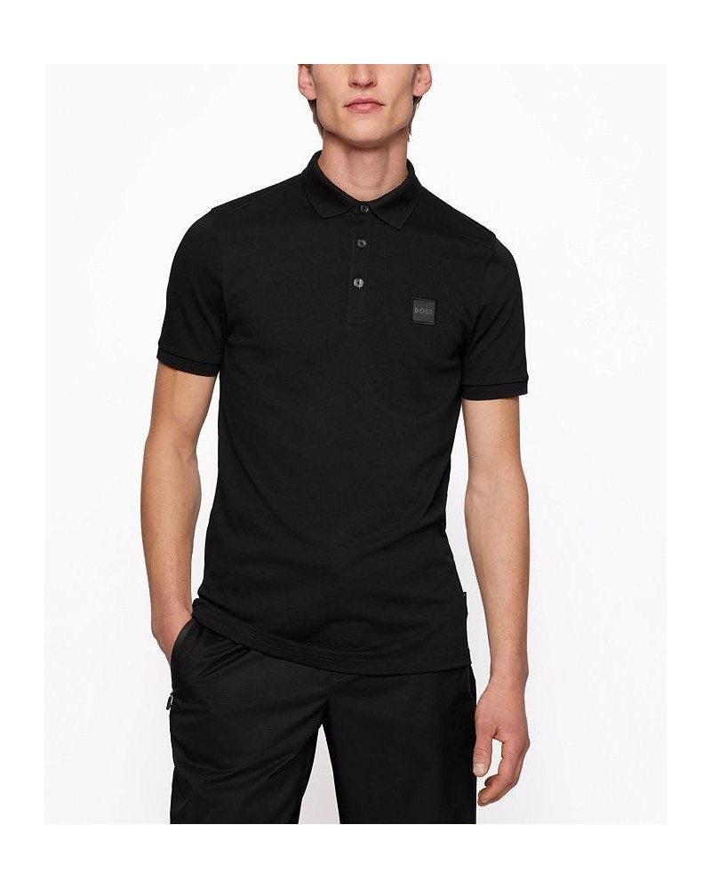 BOSS Men's Stretch-Cotton Slim-Fit Polo Shirt Black $53.90 Polo Shirts