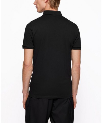 BOSS Men's Stretch-Cotton Slim-Fit Polo Shirt Black $53.90 Polo Shirts