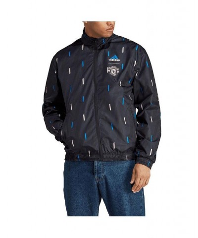 Men's Black Manchester United 2022/23 On-Field Team Logo Anthem Reversible Full-Zip Jacket $38.40 Jackets