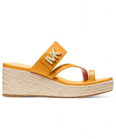 Women's Jilly Espadrille Platform Wedge Slide Sandals Yellow $54.74 Shoes