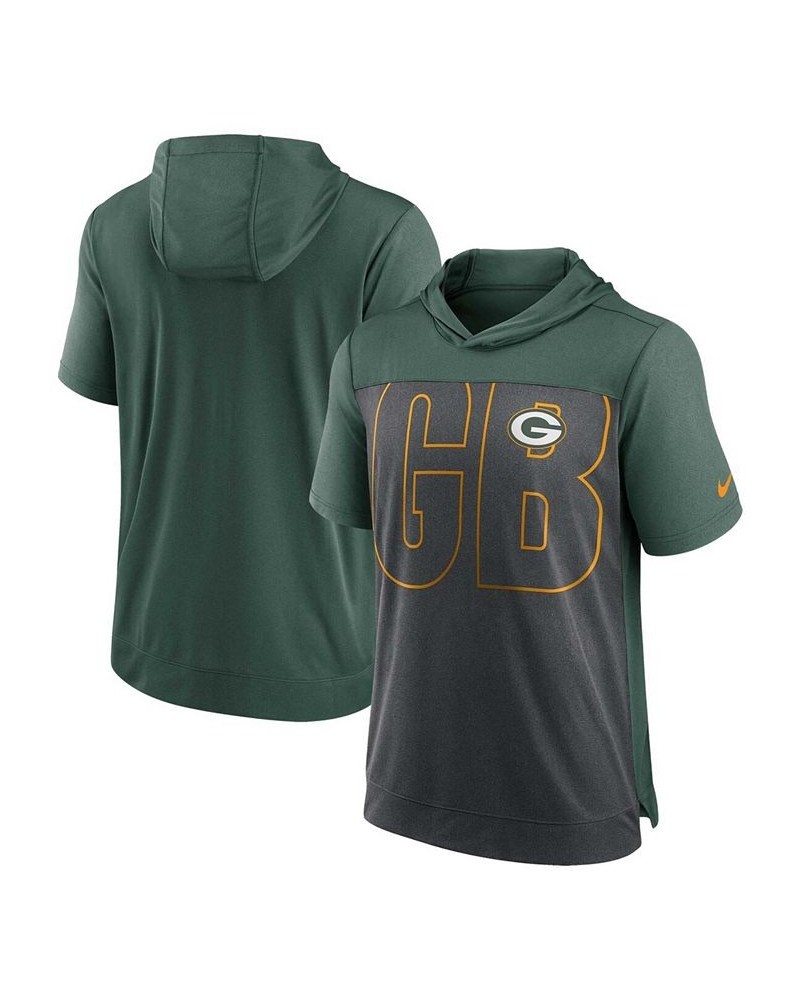 Men's Heather Charcoal, Green Green Bay Packers Performance Hoodie T-shirt $32.44 T-Shirts