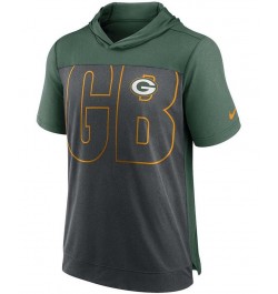 Men's Heather Charcoal, Green Green Bay Packers Performance Hoodie T-shirt $32.44 T-Shirts