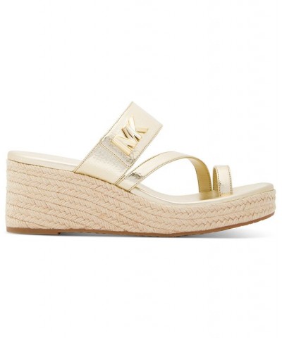 Women's Jilly Espadrille Platform Wedge Slide Sandals Yellow $54.74 Shoes