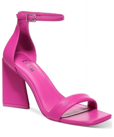 Women's Appel Two-Piece Flared-Heel Dress Sandals Pink $28.95 Shoes