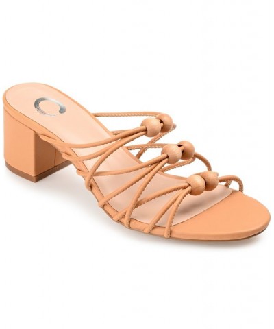 Women's Kennadi Beaded Sandals Tan/Beige $42.75 Shoes