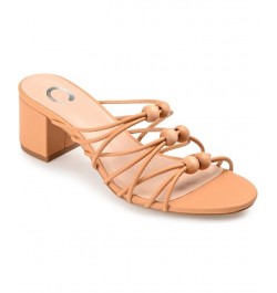 Women's Kennadi Beaded Sandals Tan/Beige $42.75 Shoes